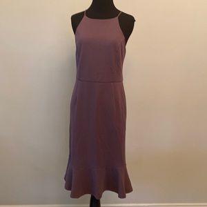 She + Sky MIDI cami Flounce dress with strapped back. Ash mauve.  Medium. NWT